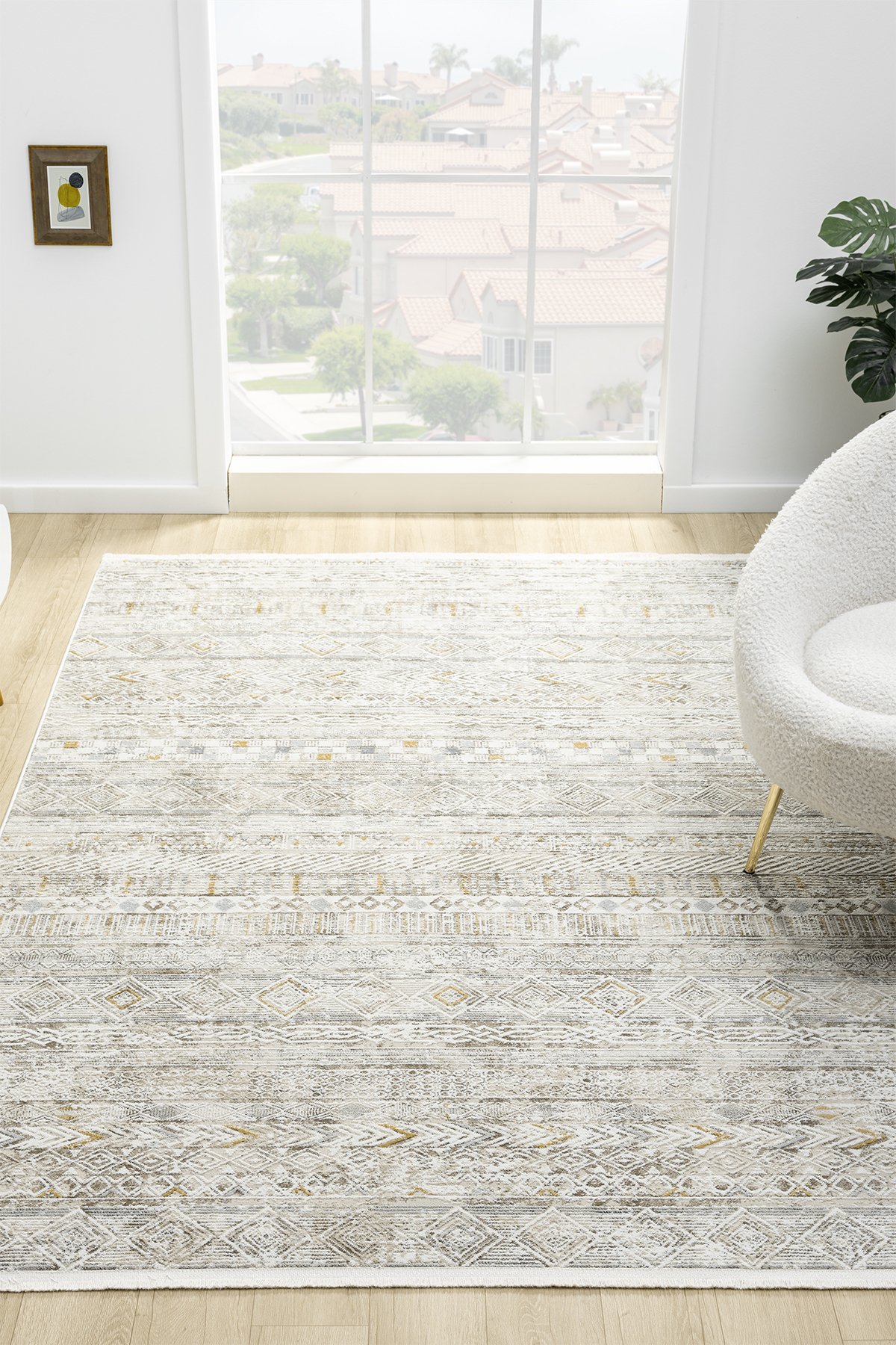 1_org_zoom Hernes Krem Salon Oturma Odası Çocuk Odası Yatak Odası Halısı HM6001 25038