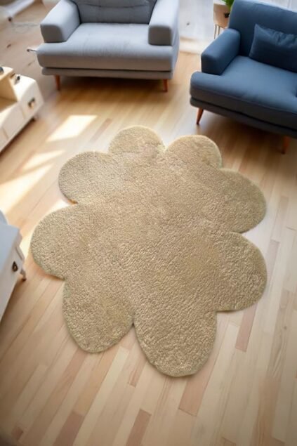 1_org_zoom Dekoratif Papatya Kaymaz Taban Halı Çocuk Odası Salon Halısı 87664