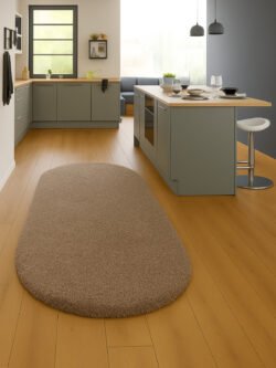 Modern Peluş Halı Kaymaz Taban Yıkanabilir Salon-Oturma Odası-Mutfak Halısı Oval Halı