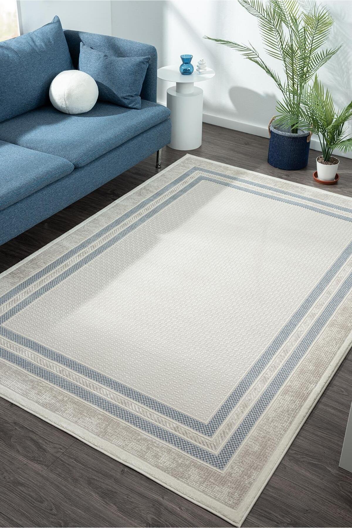 Salon halısı renk seçimi örneği - Abseron modern oturma odası halısı