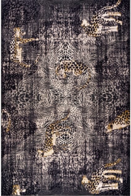 1_org_zoom Lykia Siyah Gold Modern Halı Lyk013 89611