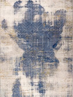 Cresta Gri Mavi Modern Halı Crs006