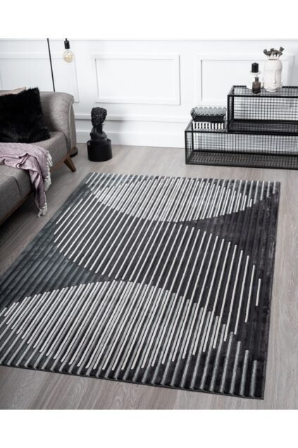 1_org_zoom Lykia Siyah Gri Modern Halı Lyk014 89809