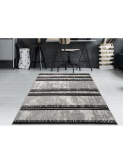 Daymode A. Gri Siyah Modern Halı Dym002