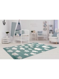 Daymode Mavi Krem Çocuk Halısı Dym004