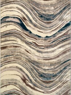 Exess Krem Mavi Modern Halı Exe001