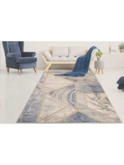 Cresta Gri Mavi Modern Halı Crs002