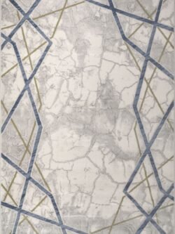 Cresta Gri Mavi Modern Halı Crs004